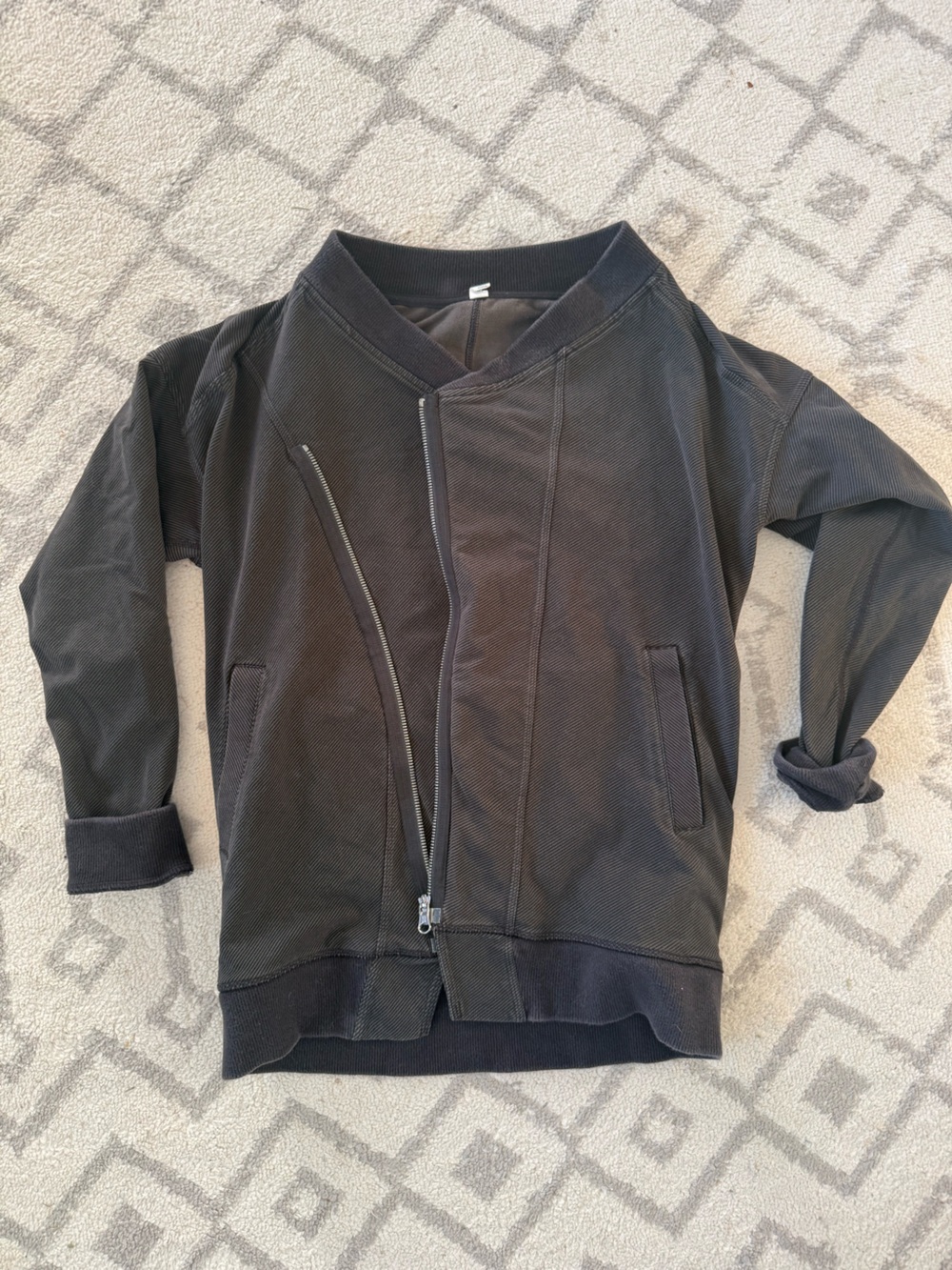 lululemon athletica Black Asymmetrical Zip Sweatshirt